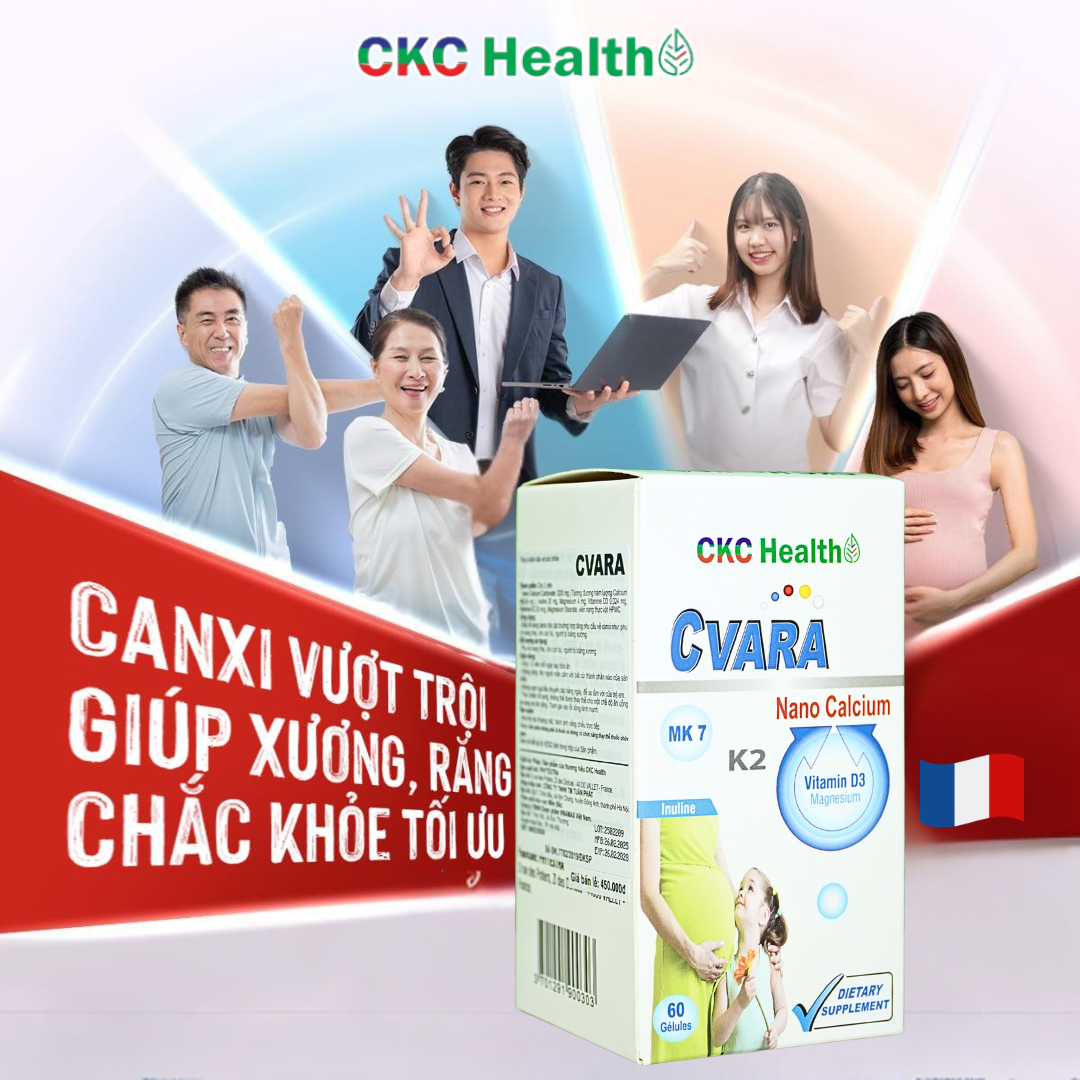 CANXI CVARA NANO CALCIUM – GIÚP XƯƠNG, RĂNG CHẮC KHỎE TỐI ƯU